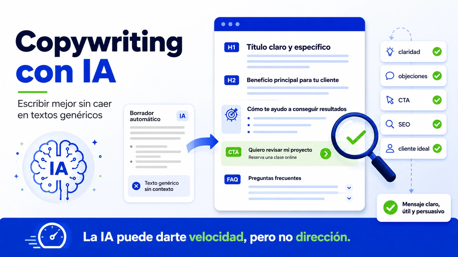 Copywriting con IA para escribir mejor sin caer en textos genericos con ChatGPT