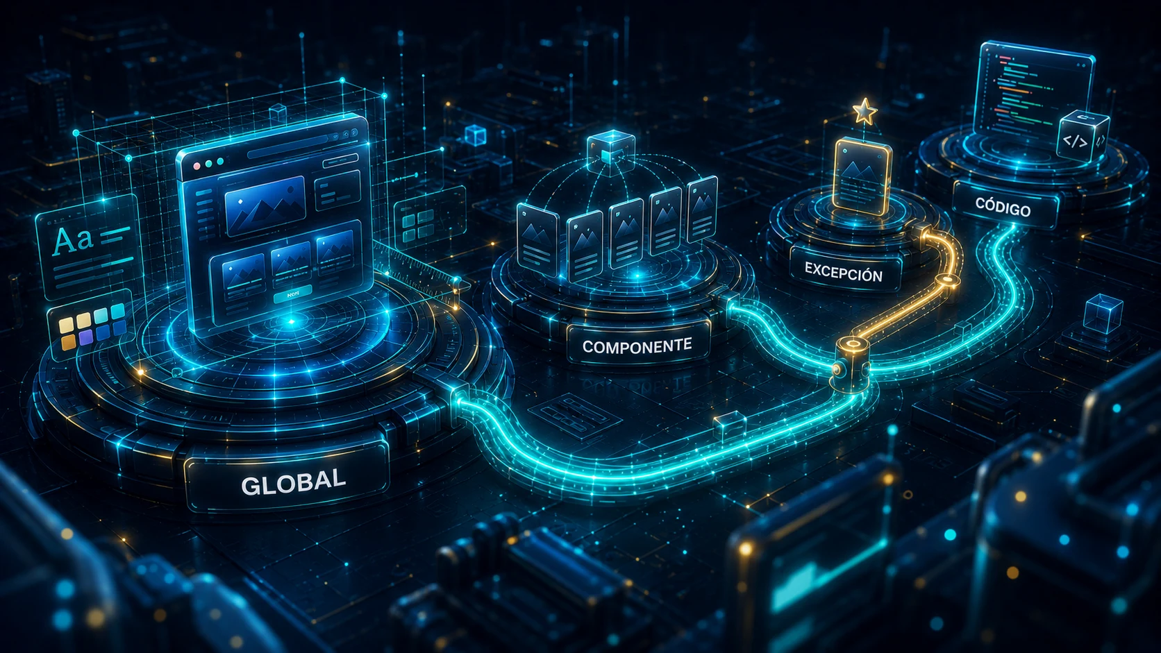 Recorrido entre una decisión global, un componente, una excepción y código en WordPress