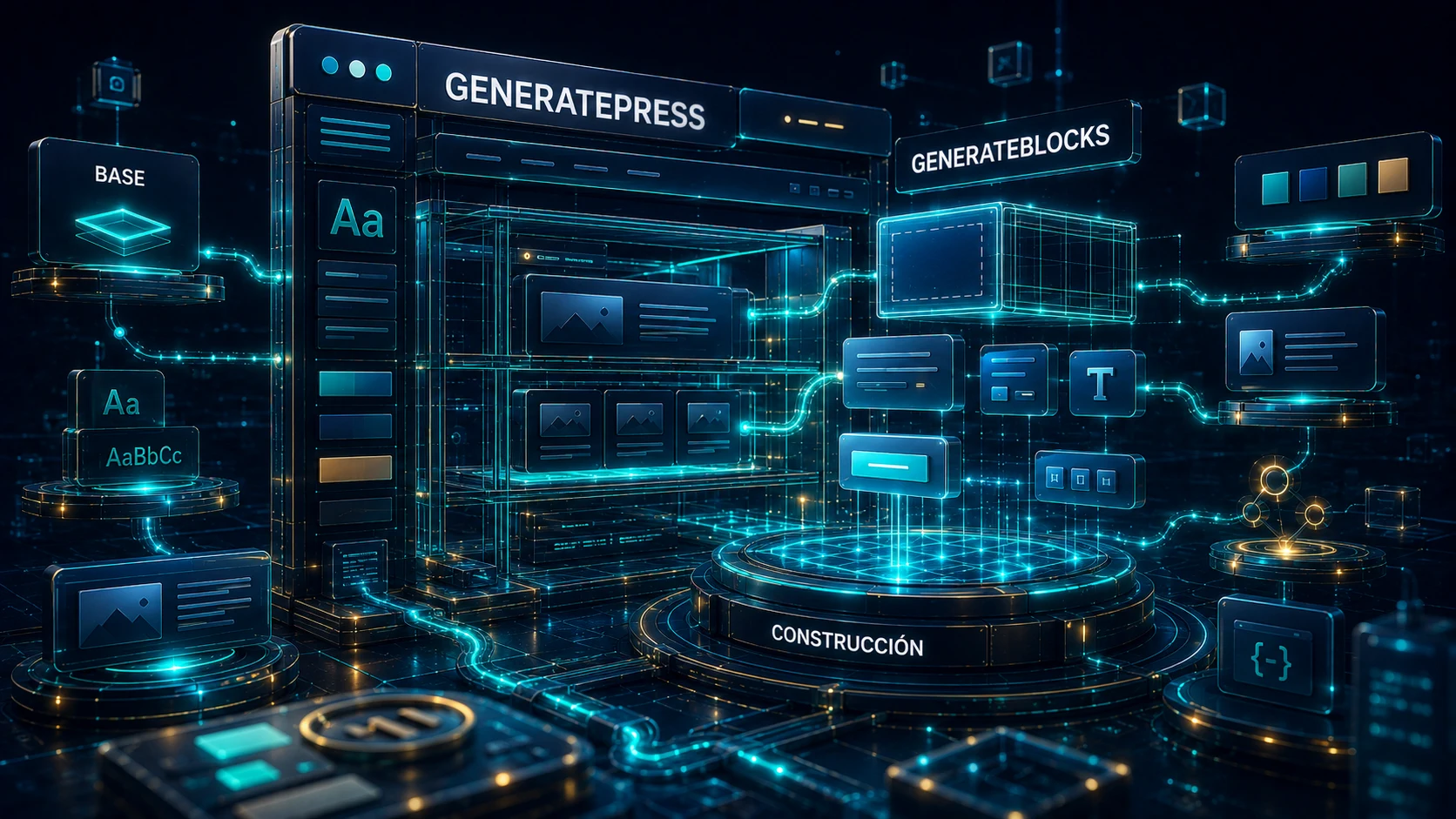 Reparto visual de responsabilidades entre GeneratePress y GenerateBlocks en WordPress